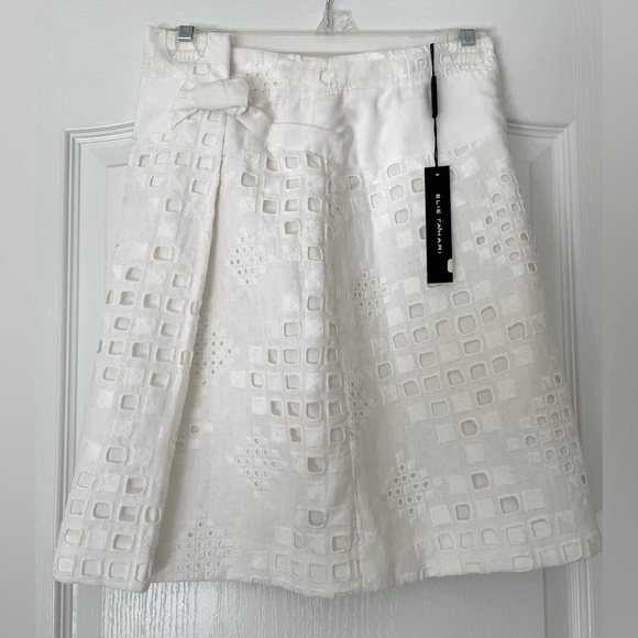 NWT Elie Tahari Linen Eyelet White Dress Size 2 - www.disolcolor.com